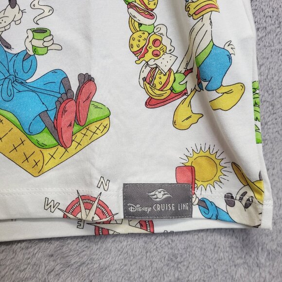 Disney Cruise Line Shirt Adult Medium Crewneck All Over Print Tee Damaged NWOT - Picture 8 of 9